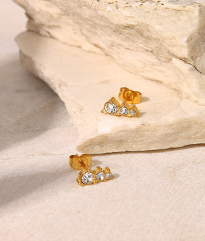 Honey Chic Micro Diamond Earrings / 18K Gold Plated