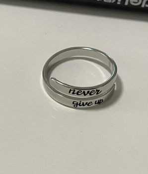 Shannon "Never Give Up" Rings / Stainless Steel - Nina Kane Jewellery