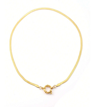 The Herringbone Charm Necklace / 18K Gold Plated - Nina Kane Jewellery
