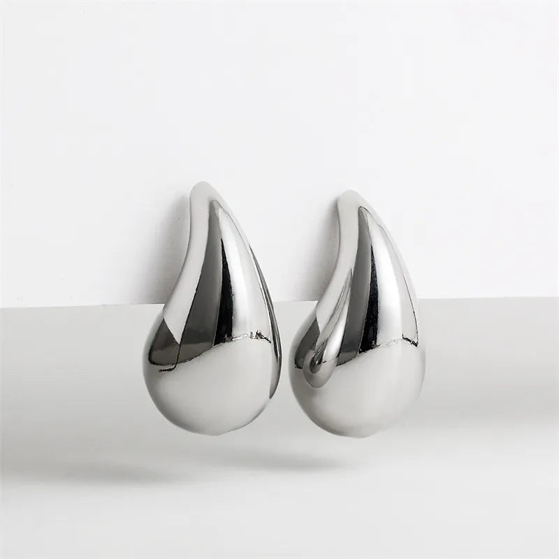 Romaine Chunky Drop Earrings / Stainless Steel - Nina Kane Jewellery