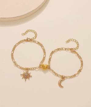 Sun & Moon Friendship Bracelets / 14K Gold Plated - Nina Kane Jewellery