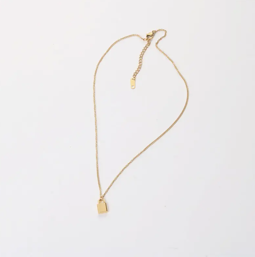 Willa Padlock Necklace / 18K Gold Plated - Nina Kane Jewellery