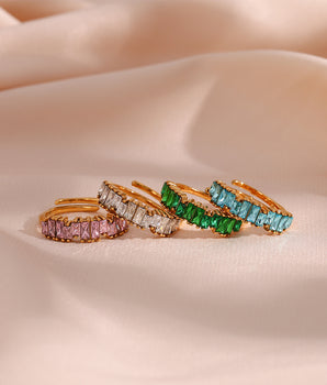 Sheridan Baguette Zircon Rings / Stainless Steel