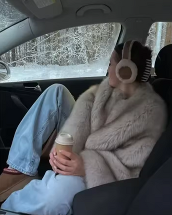 The Lila Fluffy Faux Fur Coat - Nina Kane Jewellery