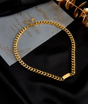 Nivi Cuban Link Chunky Chain / 18K Gold Plated - Nina Kane Jewellery
