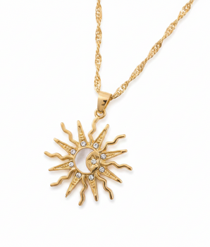 The Celeste Sun & Moon Pendant - Nina Kane Jewellery