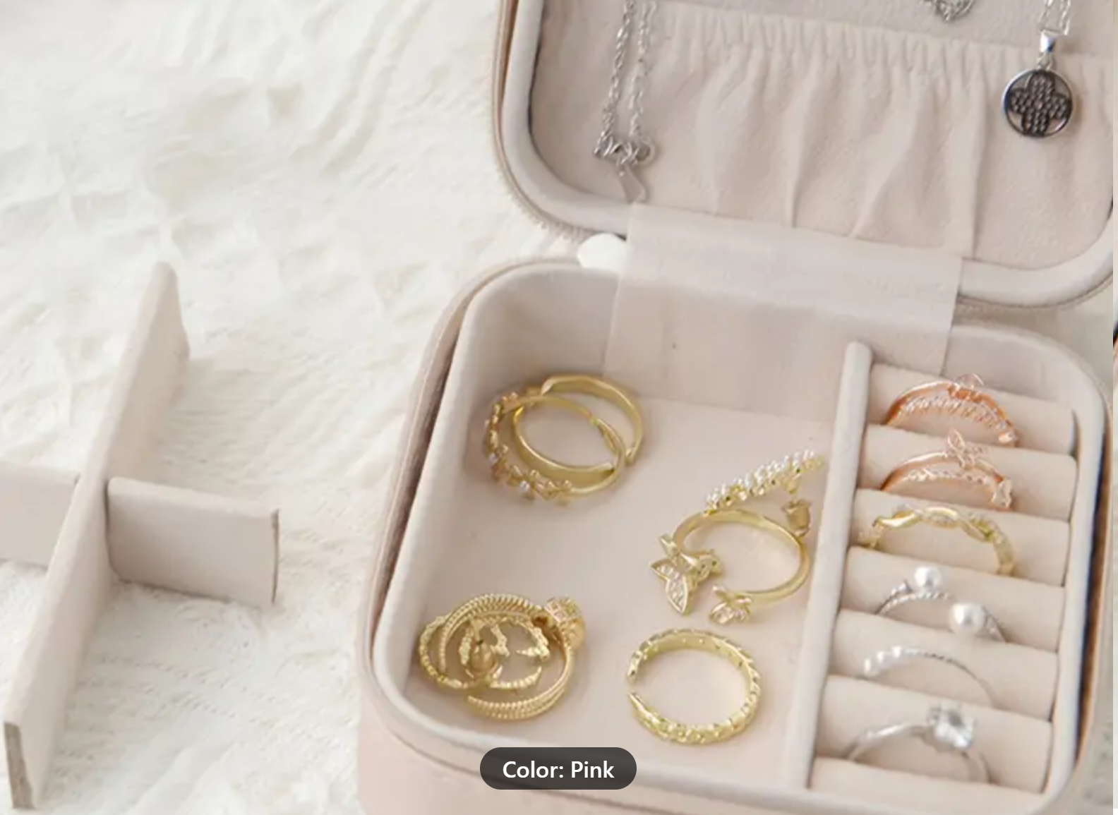 Travel Jewellery Boxes - Pearly Pink - Nina Kane Jewellery