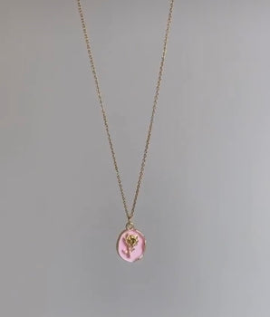 Cordelia Pink Oval Necklace