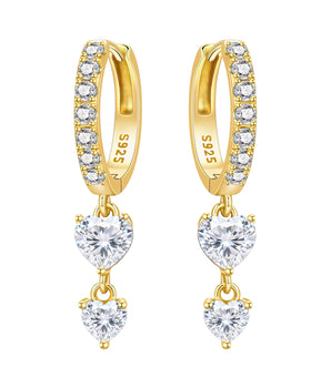 The Heart Drop Huggies / 925 Sterling Silver - Nina Kane Jewellery