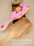 Lily Flower Bamboo Paddle Hair Brush view 3