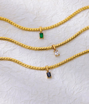 Johanna Vinatge Zircon Chain / 18K Gold Plated - Nina Kane Jewellery