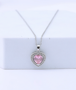 Nevada Silver Heart Necklace / Stainless Steel - Nina Kane Jewellery