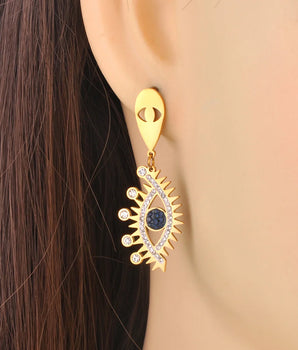 Rio Evil Eye Earrings / 18K Gold Plated - Nina Kane Jewellery