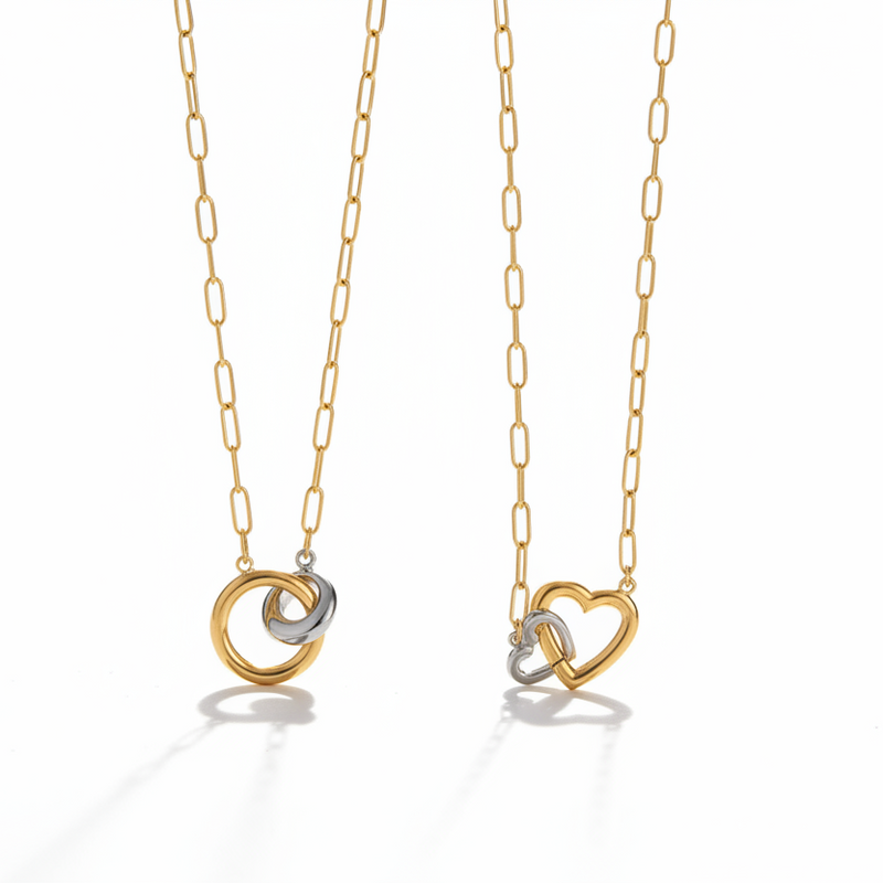 The Micheala Mixed Metal Necklaces