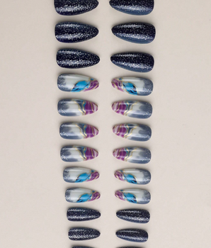 Blue Marble Pattern Press on Nails / 24 Pack - Nina Kane Jewellery