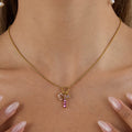 The Pink Charm Necklace / 18K Gold Plated view 3