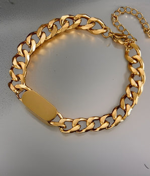 Nivi Chunky Cuban Bracelet / 18K Gold Plated - Nina Kane Jewellery