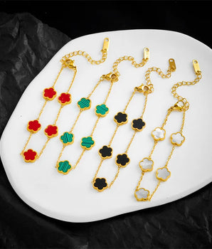 Esmeralda Clover Bracelets / Stainless Steel