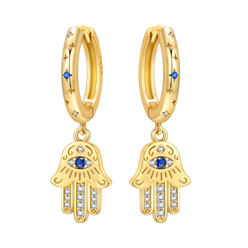 The Hamsa Hand Huggie Earrings
