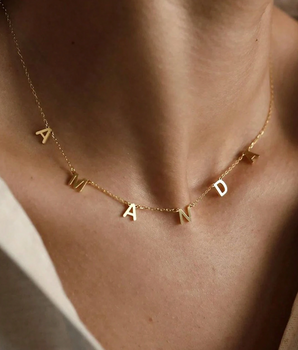 Olga Dainty Personalised Name Necklace / 18k Gold Plated
