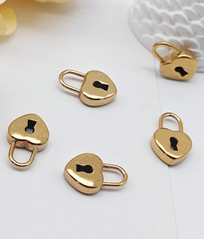 The Heart Lock Charm / 18K Gold Plated - Nina Kane Jewellery