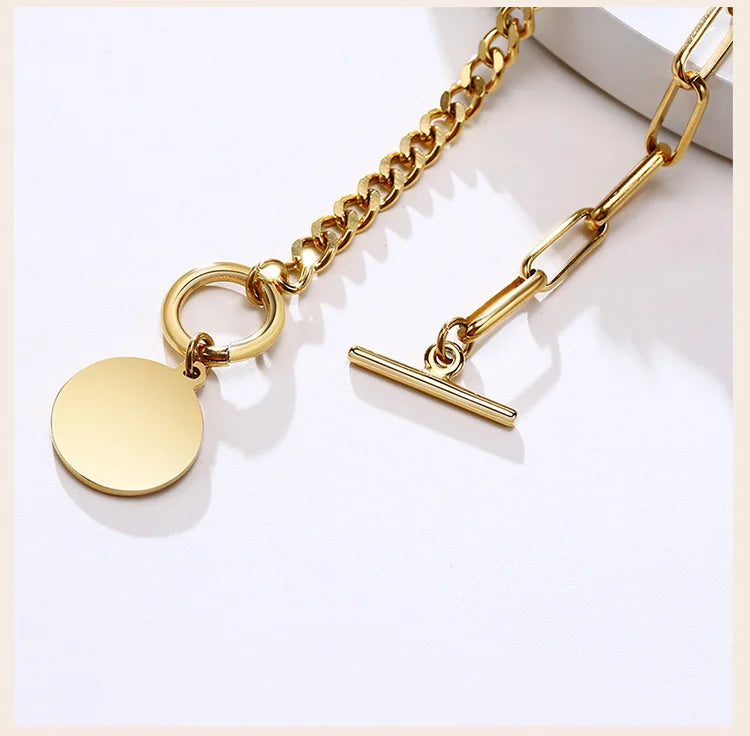 Bethany Coin Charm Necklace / 18K Gold Plated - Nina Kane Jewellery