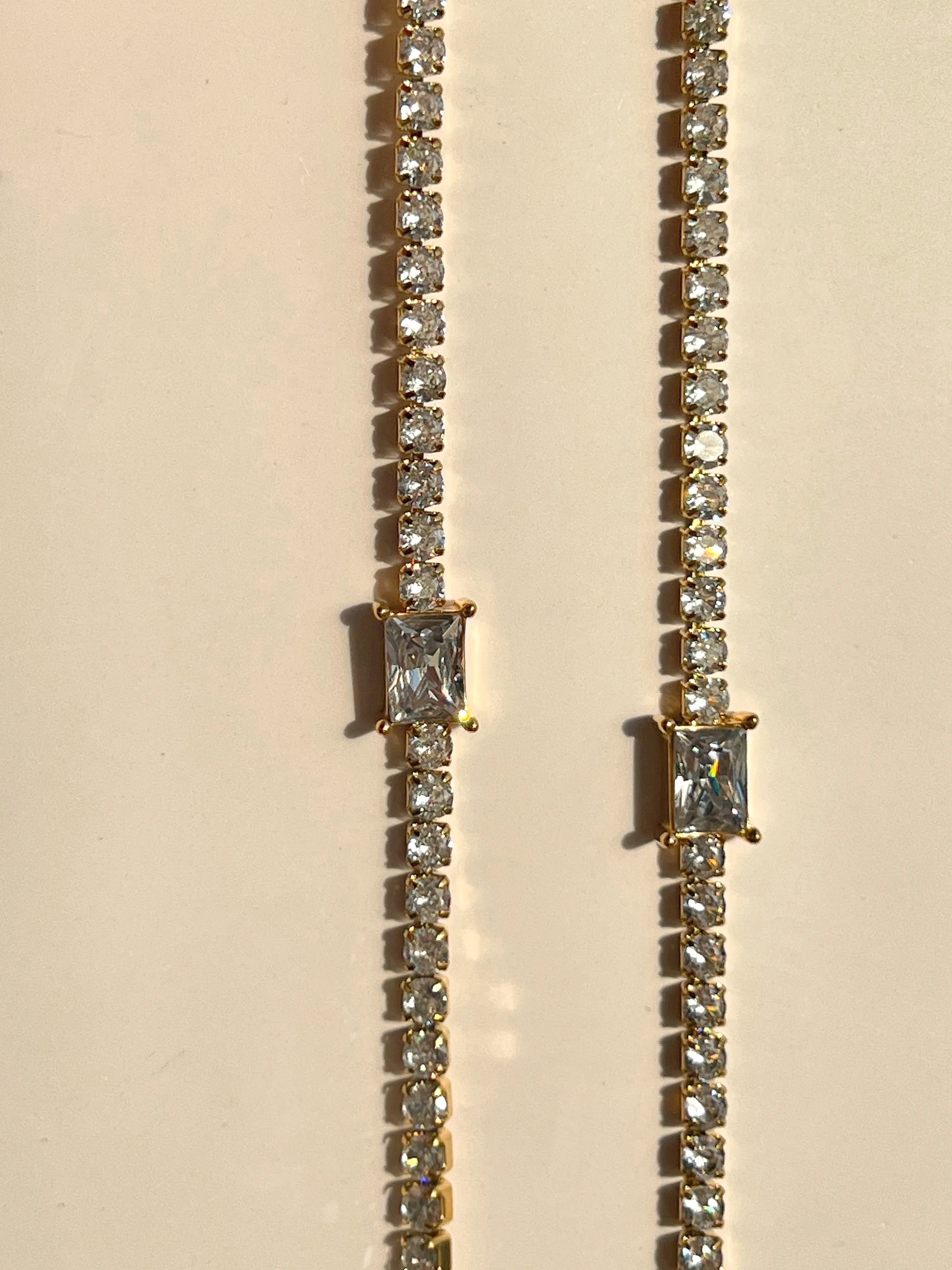 Melissa Diamond Tennis Necklace / 18K Gold Plated - Nina Kane Jewellery