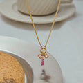 The Pink Charm Necklace / 18K Gold Plated view 4