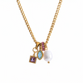 Pearl & Gemstone Charm Necklace view 1