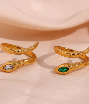 Stacey Zircon Diamond Snake Rings / 18K Gold Plated