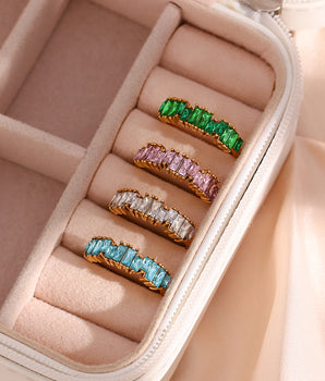 Sheridan Baguette Zircon Rings / Stainless Steel