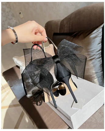 Satin & Organza Bow Heels - Nina Kane Jewellery