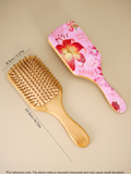 Lily Flower Bamboo Paddle Hair Brush view 5
