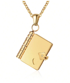 Jennie Personalised Story Book Necklace / 18K Gold Plated - Nina Kane Jewellery