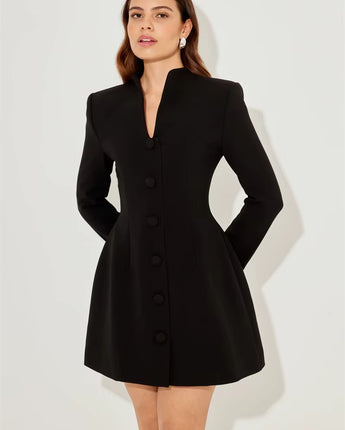 The Sophie Buttoned Mini Dress - Nina Kane Jewellery