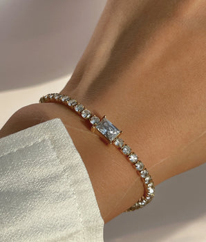 Melissa Zircon Diamond Bracelet / 18K Gold Plated - Nina Kane Jewellery