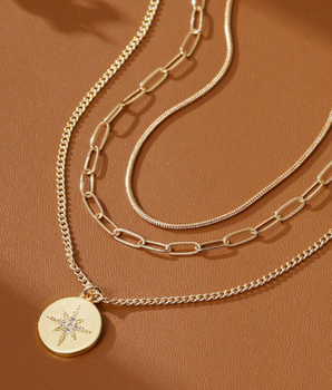 The Giselle Layered Necklace / 18K Gold Plated - Nina Kane Jewellery