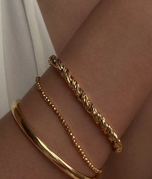 Steph Braided Rope Bracelet / 18K Gold Plated - Nina Kane Jewellery
