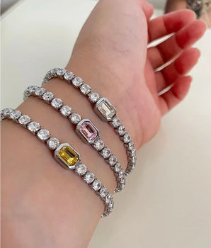 Charlotte Zircon Diamond Bracelets / Stainless Steel - Nina Kane Jewellery