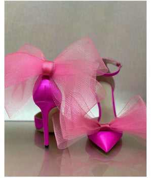 Satin & Organza Bow Heels