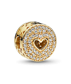 The Gold Heart Spacer Charm / Alloy - Nina Kane Jewellery