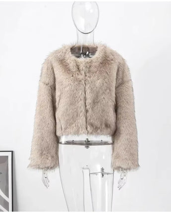 The Lila Fluffy Faux Fur Coat - Nina Kane Jewellery
