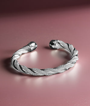 Andromeda Twisted Silver Bangle / Sterling Silver - Nina Kane Jewellery