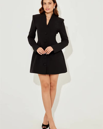 The Sophie Buttoned Mini Dress - Nina Kane Jewellery