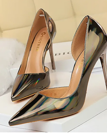 Metallic Pointed Heels - Nina Kane Jewellery