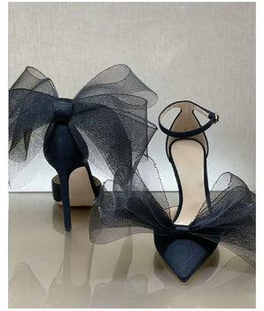 Satin & Organza Bow Heels