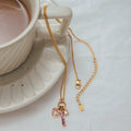 The Pink Charm Necklace / 18K Gold Plated view 6