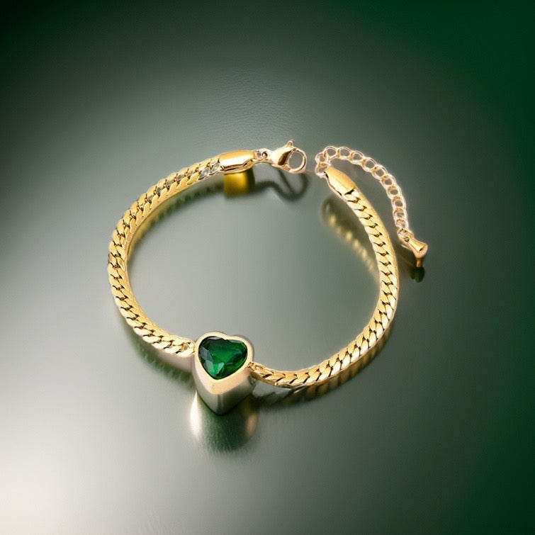 JoJo Chunky Heart Bracelets / 18K Gold Plated - Nina Kane Jewellery