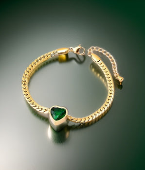 JoJo Chunky Heart Bracelets / 18K Gold Plated - Nina Kane Jewellery