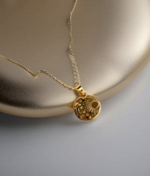 Sun & Moon Medallion / 18K Gold Plated - Nina Kane Jewellery